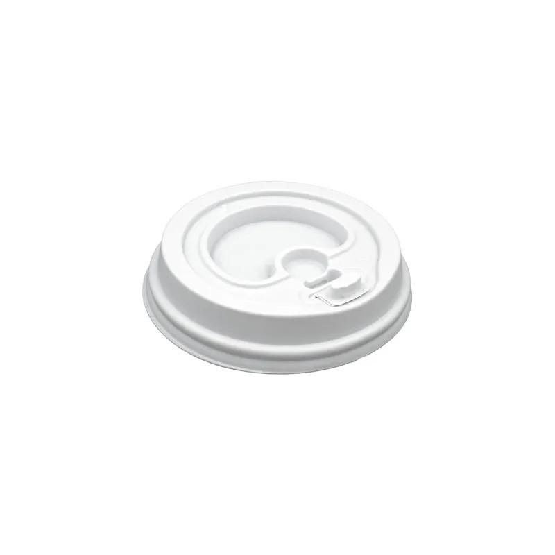 Lid Dome PS White For 10-20 OZ Hot Cup With Hole Lock Tab Tear Tab 1200/Case