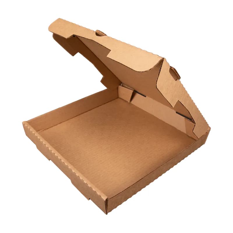 Pizza Box 12 IN Corrugated Cardboard Kraft Fluted B-Flute 50/Bundle