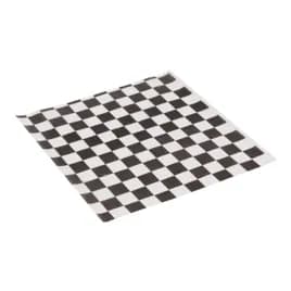 Basket Liner Sheet 12X12 IN Dry Wax Paper Black White Check 2000/Case