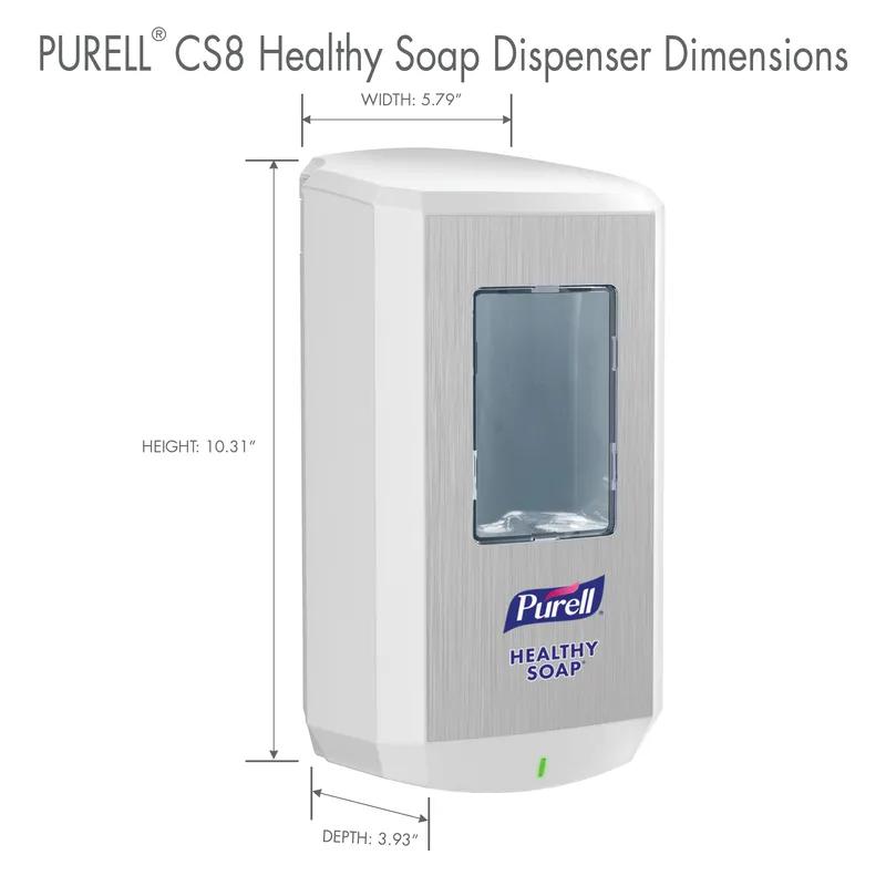 Purell® CS8 Soap Dispenser 1200 mL 3.93X5.79X10.31 IN White Touchless Surface Mount 1/Each