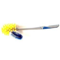 Toilet Bowl Brush Synthetic Fiber Yellow Blue 1/Each