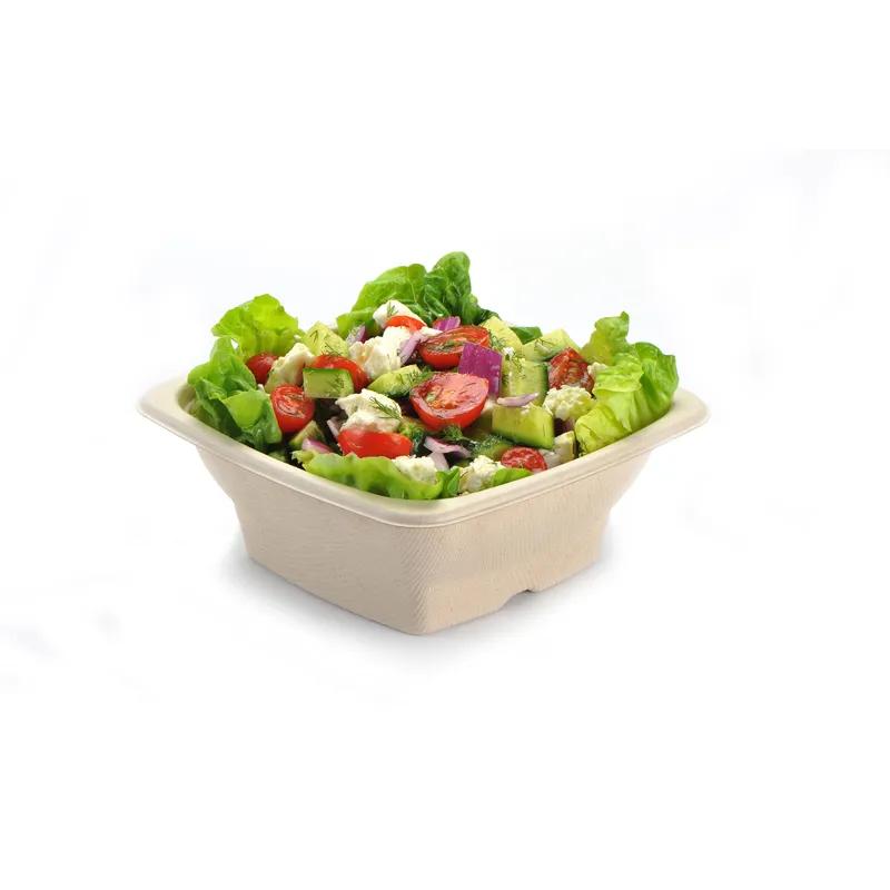 Bowl 32 OZ Pulp Fiber Kraft Square 300/Case