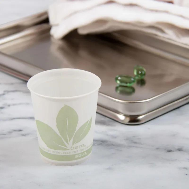 Solo® Cold Cup 3 OZ Treated Paper Multicolor Bare® Stock Print 100 Count/Pack 50 Packs/Case 5000 Count/Case