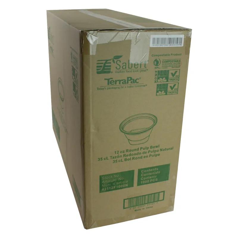 Bowl 12 OZ Pulp Fiber Kraft Round 1000/Case