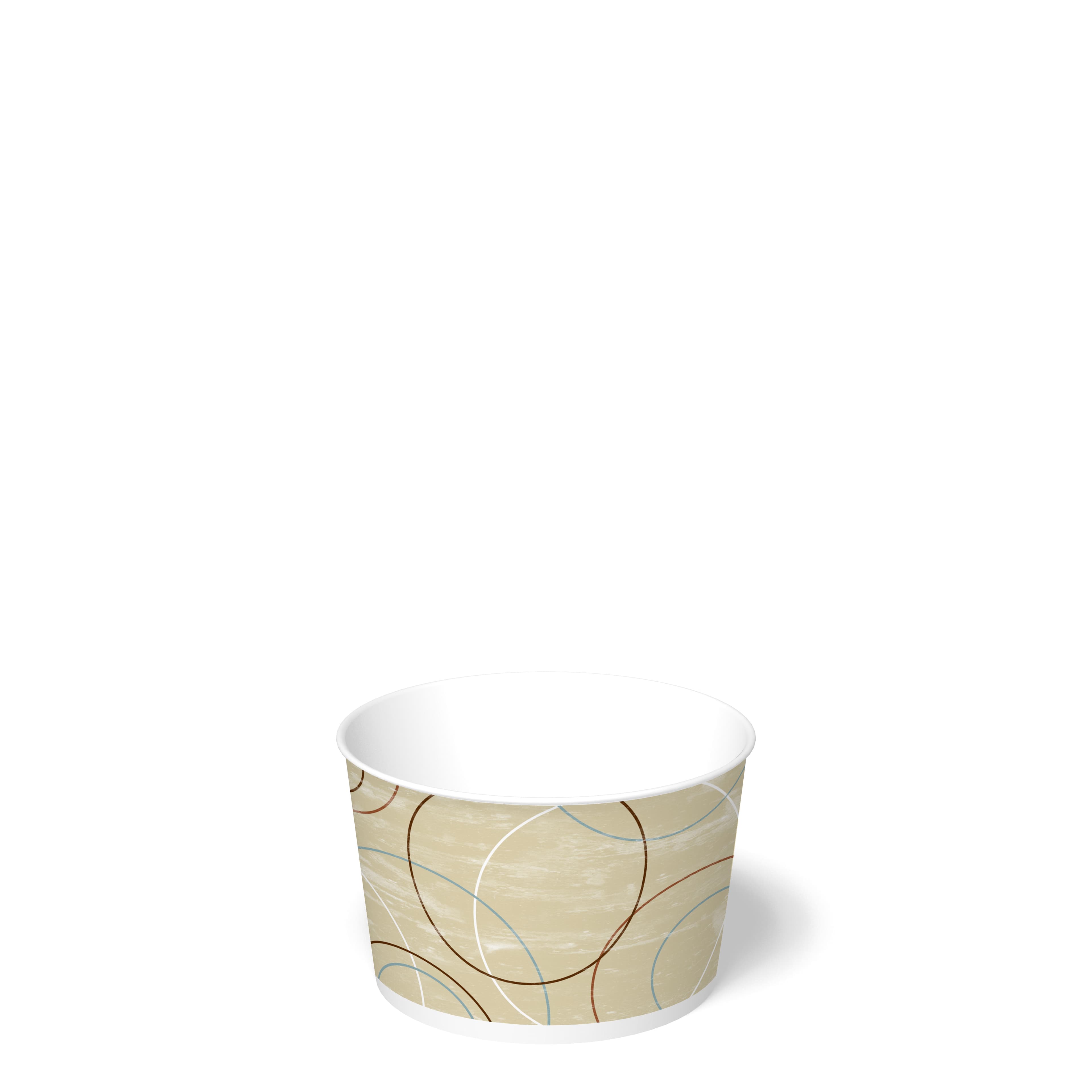 Food Container Base 8 OZ Paper Beige Champagne Round 1000/Case