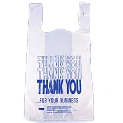 Bag 11.5X6.5X21.5 IN HDPE 0.5MIL White Thank You With Open Ended Closure FDA Compliant T-Sack Gusset 1000/Case