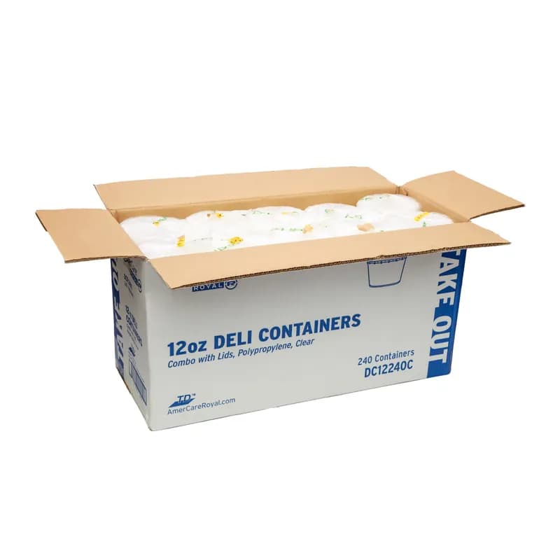 Deli Container Base & Lid Combo 12 OZ PP 240 Count/Pack 1 Packs/Case 240 Count/Case
