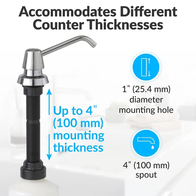 Soap Dispenser Liquid 1000 mL Manual Lavatory Mount Top Fill With 4IN Spout 1/Each