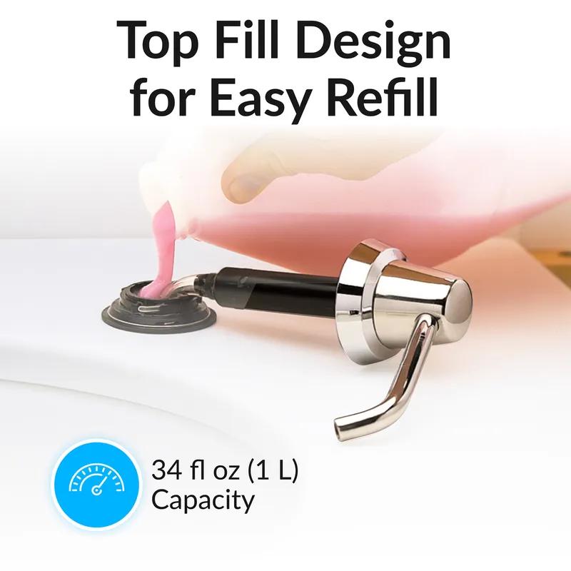 Soap Dispenser Liquid 1000 mL Manual Lavatory Mount Top Fill With 4IN Spout 1/Each