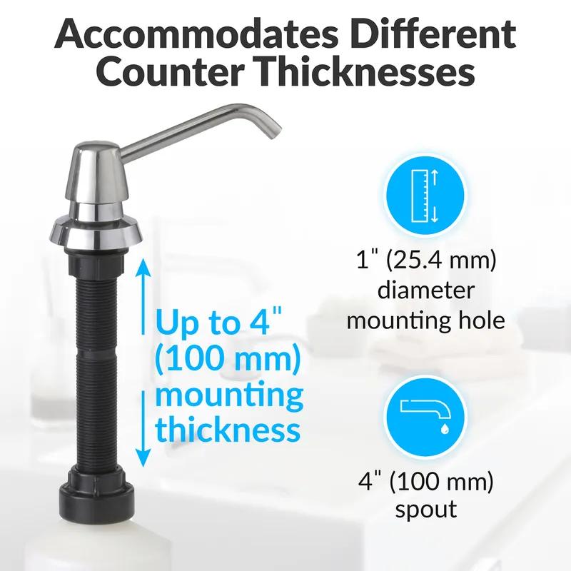 Soap Dispenser Liquid 1000 mL Manual Lavatory Mount Top Fill With 4IN Spout 1/Each