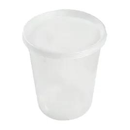 Deli Container Base & Lid Combo With Flat Lid 16 OZ PP Clear Round 240/Case