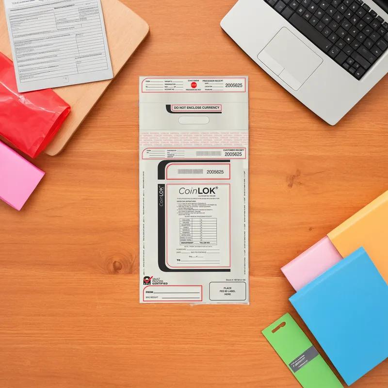 CoinLok Currency & Coin Bag 12.5X24 IN Plastic With External Pocket 50/Pack