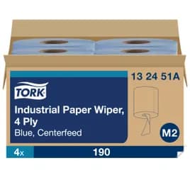 Tork Roll Paper Wiper M2 15.75X10 IN 249.375 FT Blue Centerfeed Refill 190 Sheets/Roll 4 Rolls/Case 760 Sheets/Case