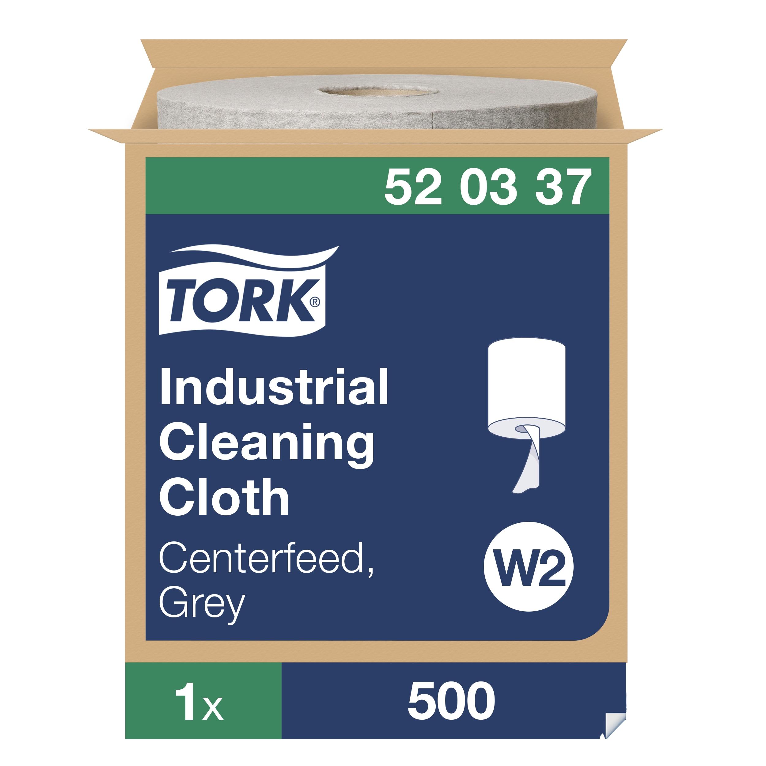 Tork W2 Cleaning Cloth 10X4.961 IN 416.667 FT Paper Gray Embossed Refill Industrial Centerfeed 500 Sheets/Roll
