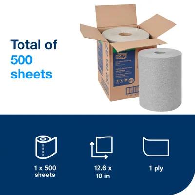 Tork Cleaning Cloth 10X12.6 IN 416.667 FT Paper Gray Refill Industrial Centerfeed 500 Sheets/Roll 1 Rolls/Case