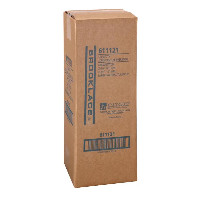 Baking Cup 4X2.25 IN Paper Brown Petal & Tulip Fluted Large Greaseproof 1000/Case