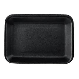 2DN Meat Tray 5.75X8.5X1.3 IN Polystyrene Foam Deep Black Rectangle 500/Bundle