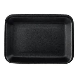 16SN Meat Tray 11.7X7.31X0.6 IN Polystyrene Foam Shallow Black Rectangle 250/Bundle