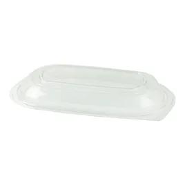 MicroRaves® Lid Dome 1 Compartment RPET Clear Rectangle For 16-24-32 OZ Cold Container Anti-Fog Leak Resistant 252/Case