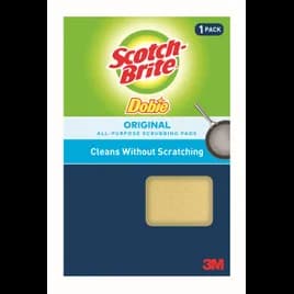 Scotch-Brite™ 720 Cleaning Pad 4.3X2.6 IN Foam White Rectangle Reusable Dobie Non-Scratch 24/Case