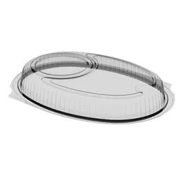Lid Dome 1 Compartment PP Clear Oval For 25 OZ Platter With Cup Locator Unhinged 250/Case