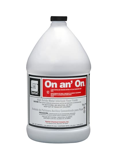 On an' On® Floor Finish 1 GAL Alkaline RTU 25% Solids Metal Interlock 4/Case