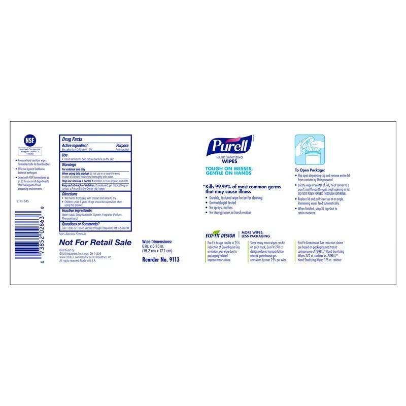 Purell® Hand Sanitizer Wipe 5.15X5.15X6.75 IN Fresh Citrus 270 Sheets/Pack 6 Packs/Case 1620 Sheets/Case