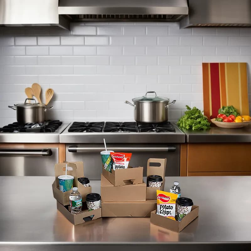 Take-Out Box 10X6.75X2.5 IN CRB Kraft Rectangle 1-Piece 250/Case