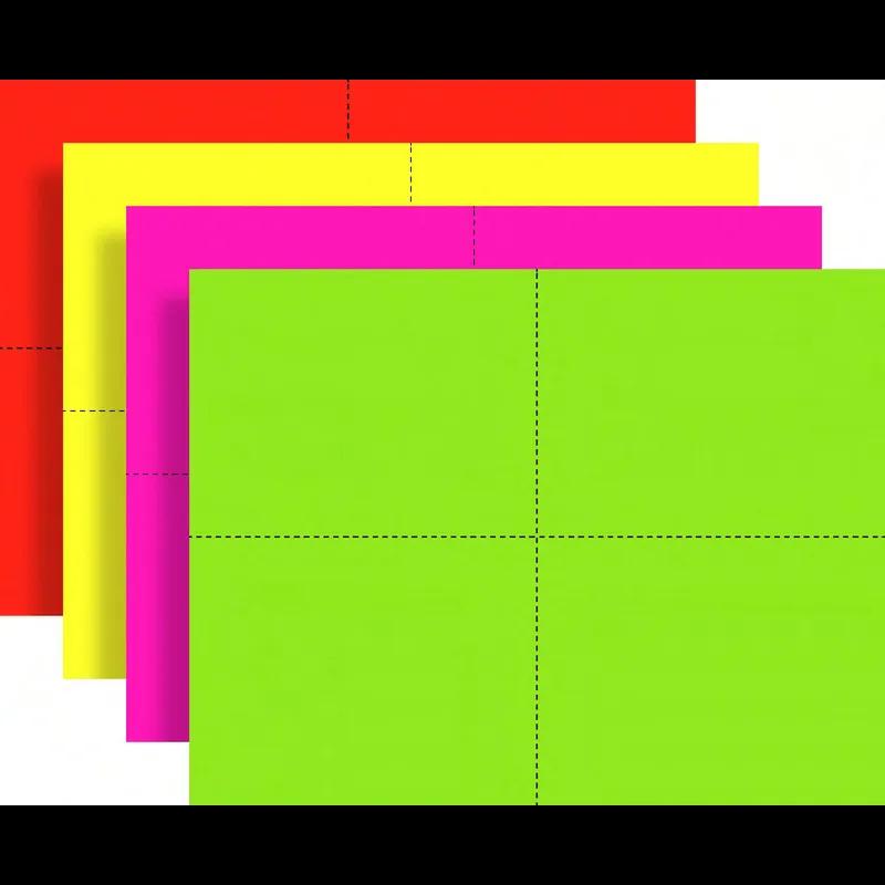 U G 4 UP Sign 4.25X5.5 IN Rainbow Fluorescent Blank 100/Pack