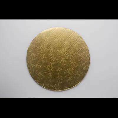 Cake Board 12X0.5 IN Paperboard Gold Round Embossed 12/Case