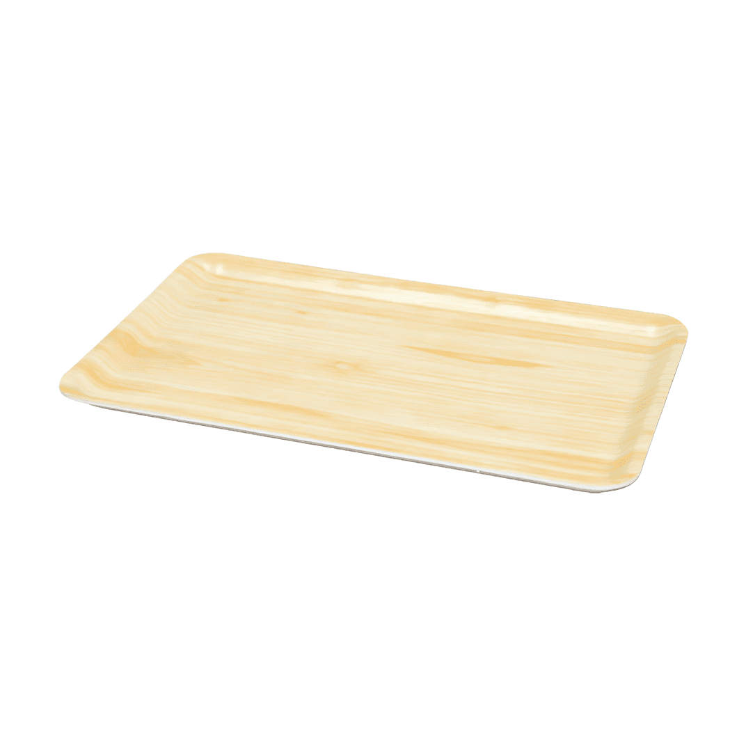 16S Meat Tray Polystyrene Foam Wood Grain 300/Case
