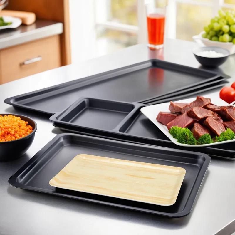 16S Meat Tray Polystyrene Foam Wood Grain 300/Case