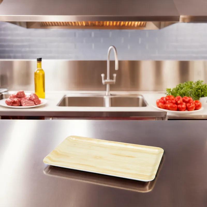 16S Meat Tray Polystyrene Foam Wood Grain 300/Case