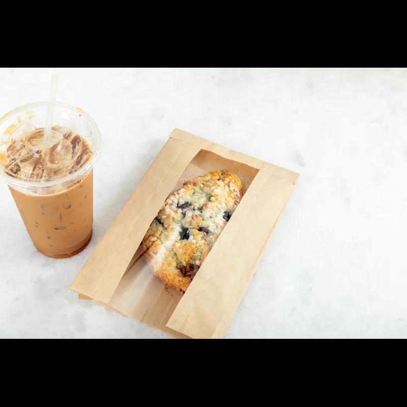 Sandwich Bag 6X2X9 IN Paper Kraft Grease Resistant Window Gusset 1000/Case