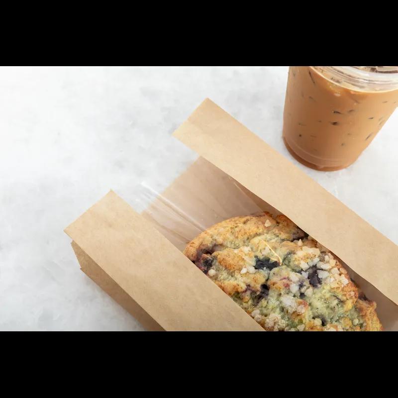 Sandwich Bag 6X2X9 IN Paper Kraft Grease Resistant Window Gusset 1000/Case