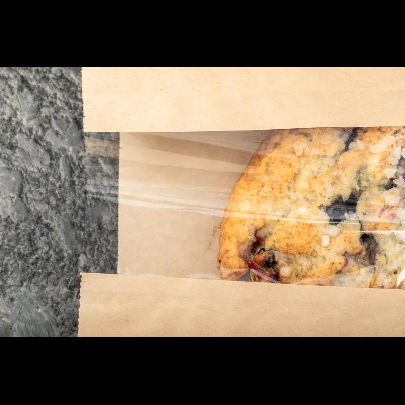 Sandwich Bag 6X2X9 IN Paper Kraft Grease Resistant Window Gusset 1000/Case