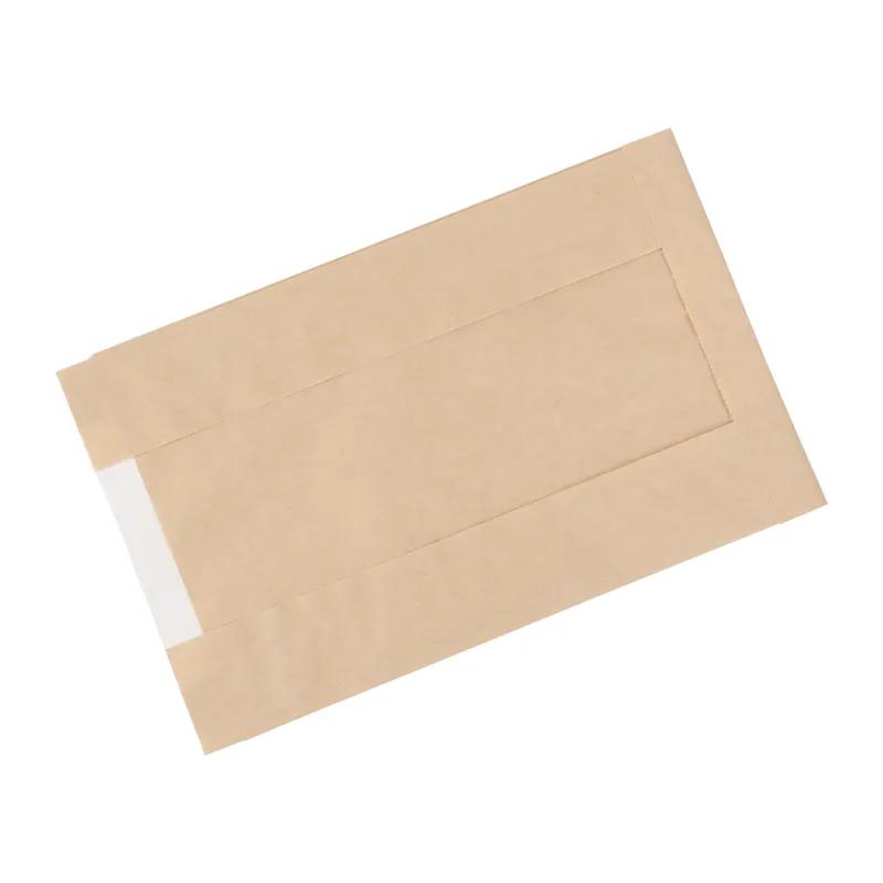Sandwich Bag 6X2X9 IN Paper Kraft Grease Resistant Window Gusset 1000/Case