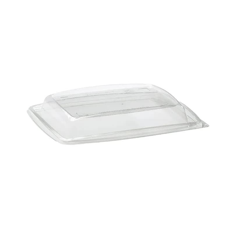 The BOTTLEBOX ® Lid Dome 9X7.25X1.25 IN RPET Clear Rectangle For 24 OZ Container 500/Case