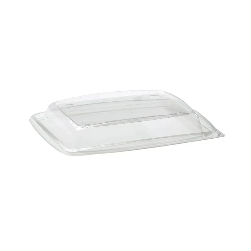 The BOTTLEBOX ® Lid Dome 9X7.25X1.25 IN RPET Clear Rectangle For 24 OZ Container 500/Case