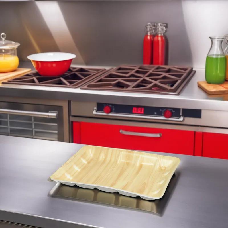 Meat Tray Polystyrene Foam Wood Grain 300/Case