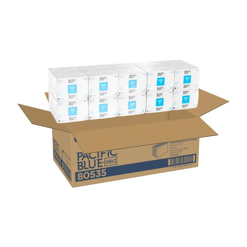 Pacific Blue Select Wash Cloths 13X9.5 IN 1PLY 1/4 Fold Patient Care 50 Sheets/Pack 20 Packs/Case 1000 Sheets/Case