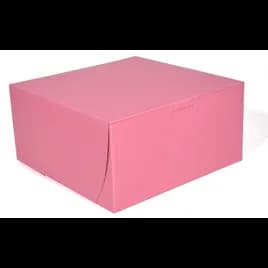 Cupcake Box 4 CT 8X8X4 IN Paperboard Pink Square 1/Case
