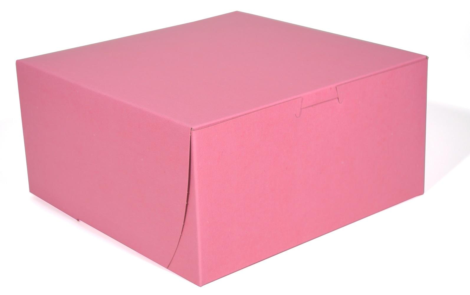 Cupcake Box 4 CT 8X8X4 IN Paperboard Pink Square 1/Case