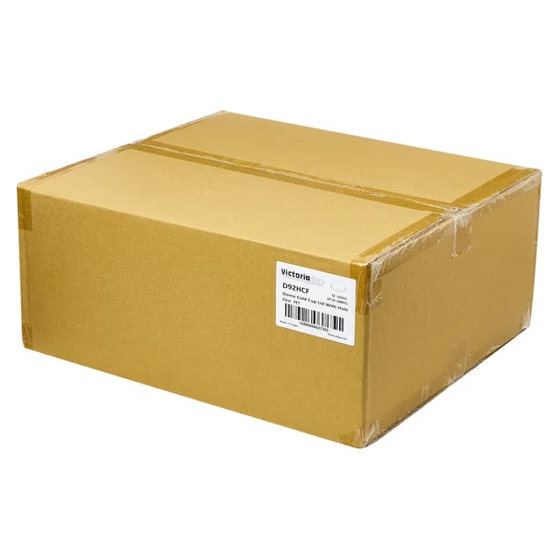 Victoria Bay 92 Series Lid Dome 3.6X1.8 IN PET Clear For 12-16 OZ Tall & 9 OZ Squat Cup With Hole 50 Count/Pack 20 Packs/Case