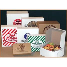 Easy Lock Bakery Box 8X5X3 IN SUS Paperboard CRB White Rectangle Lock Corner 1-Piece 250/Bundle