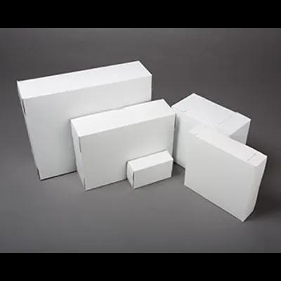 Easy Lock Bakery Box 8X5X3 IN SUS Paperboard CRB White Rectangle Lock Corner 1-Piece 250/Bundle