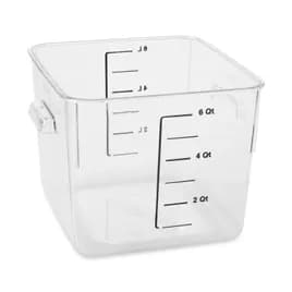 Food Storage Container 8.75X8.80X6.94 IN 6 QT Clear Square PC Food Safe 1/Each