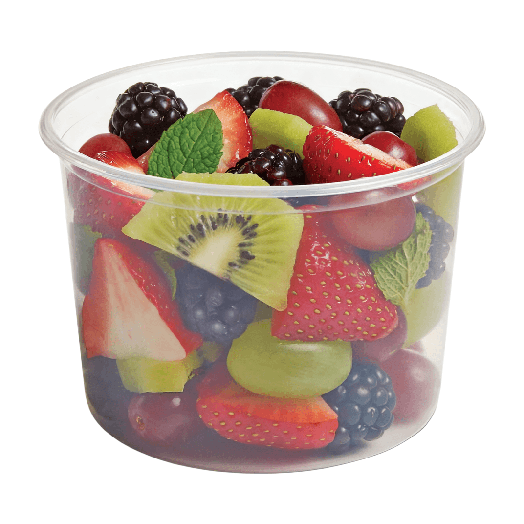 HomeFresh® Deli Container Base & Lid Combo With Flat Lid 16 OZ PP Clear Round 240/Case