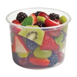 Value Line Deli Container Base & Lid Combo With Flat Lid 16 OZ PP Clear Round 240/Case