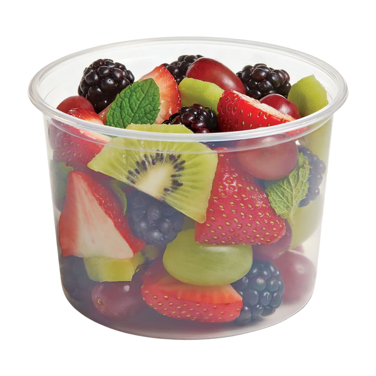 Value Line Deli Container Base & Lid Combo With Flat Lid 16 OZ PP Clear Round 240/Case